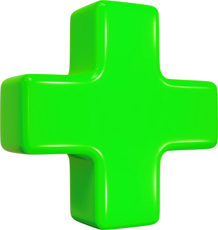3d green plus sign